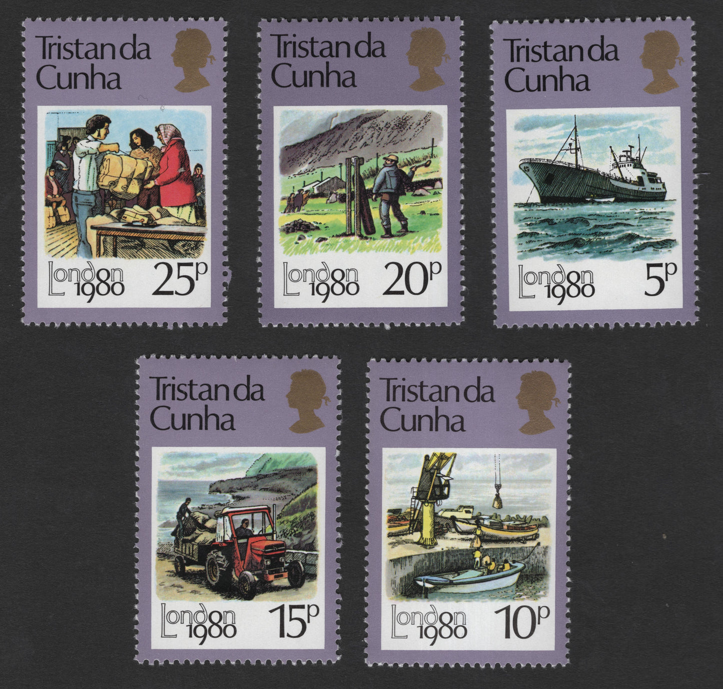 SCG11860 - Tristan da Cunha 1980 – Island Life and Economic Activities (Set of 5)