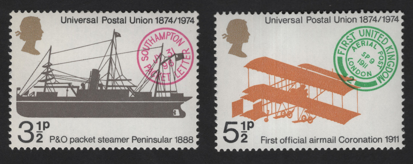 SCG13090 - United Kingdom 1974 – UPU Centenary Maritime & Airmail Communications Stamps