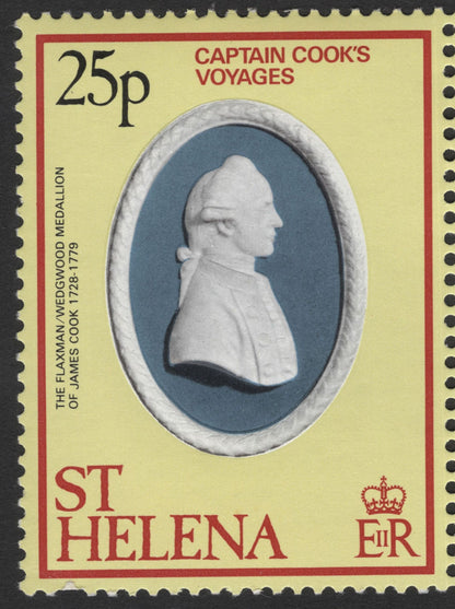 SCG11864 - St Helena – Captain Cook’s Voyages (Wedgwood Medallion of James Cook) 25p Pair