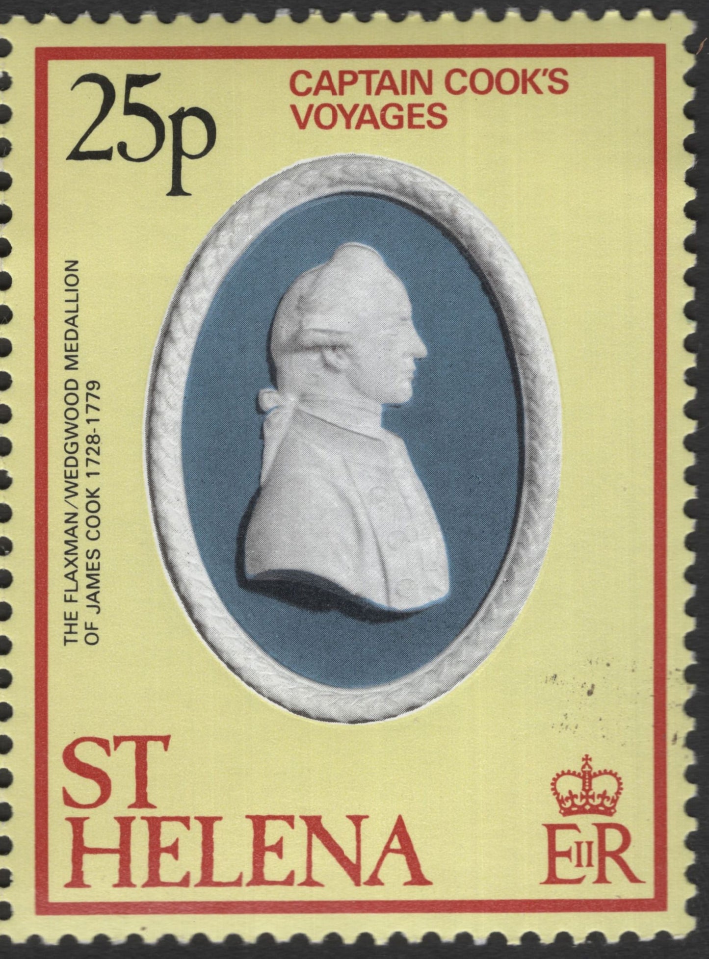 SCG11864 - St Helena – Captain Cook’s Voyages (Wedgwood Medallion of James Cook) 25p Pair