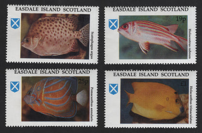 SCG13095 - Easdale Island Scotland Tropical Fish Local Post Stamp Set