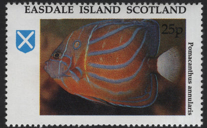 SCG13095 - Easdale Island Scotland Tropical Fish Local Post Stamp Set