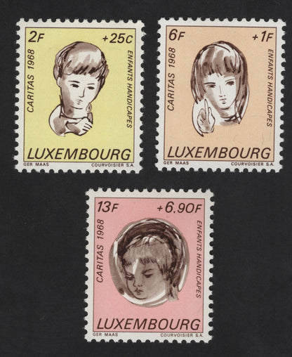 SCG13099 - Luxembourg 1968 Caritas – Children with Disabilities Charity Stamp Set