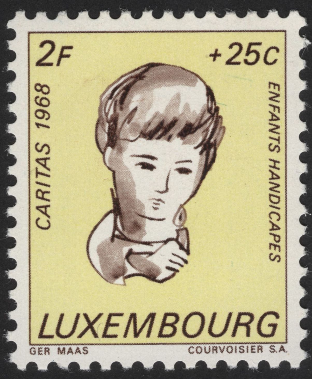 SCG13099 - Luxembourg 1968 Caritas – Children with Disabilities Charity Stamp Set