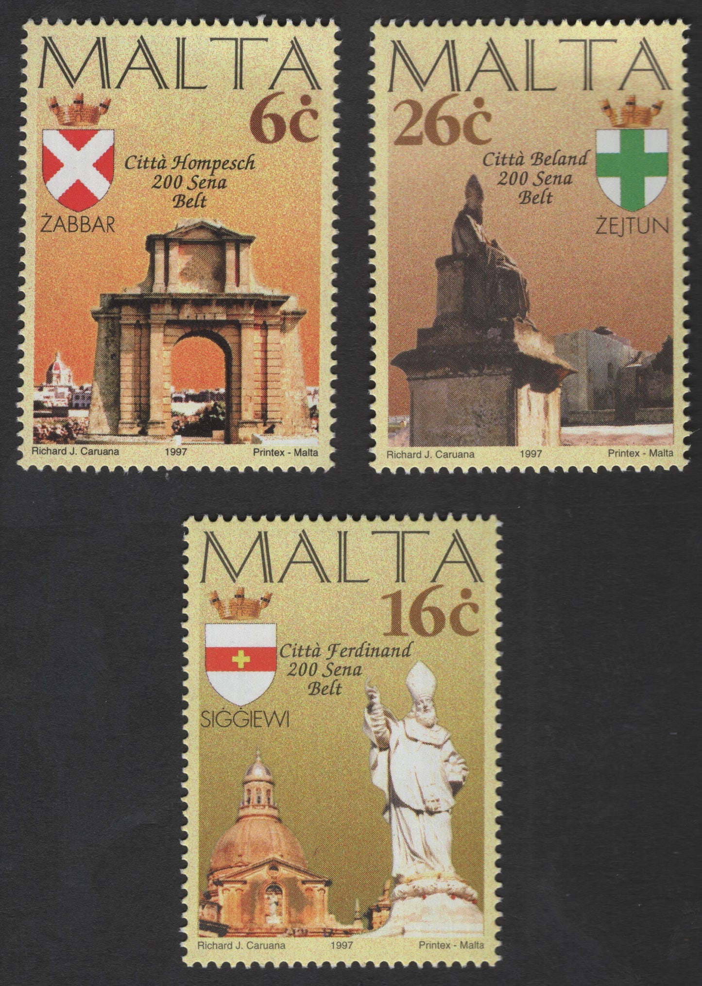 SCG11867 - Malta 1997 “200 Sena Belt” Historic Cities Commemorative Set
