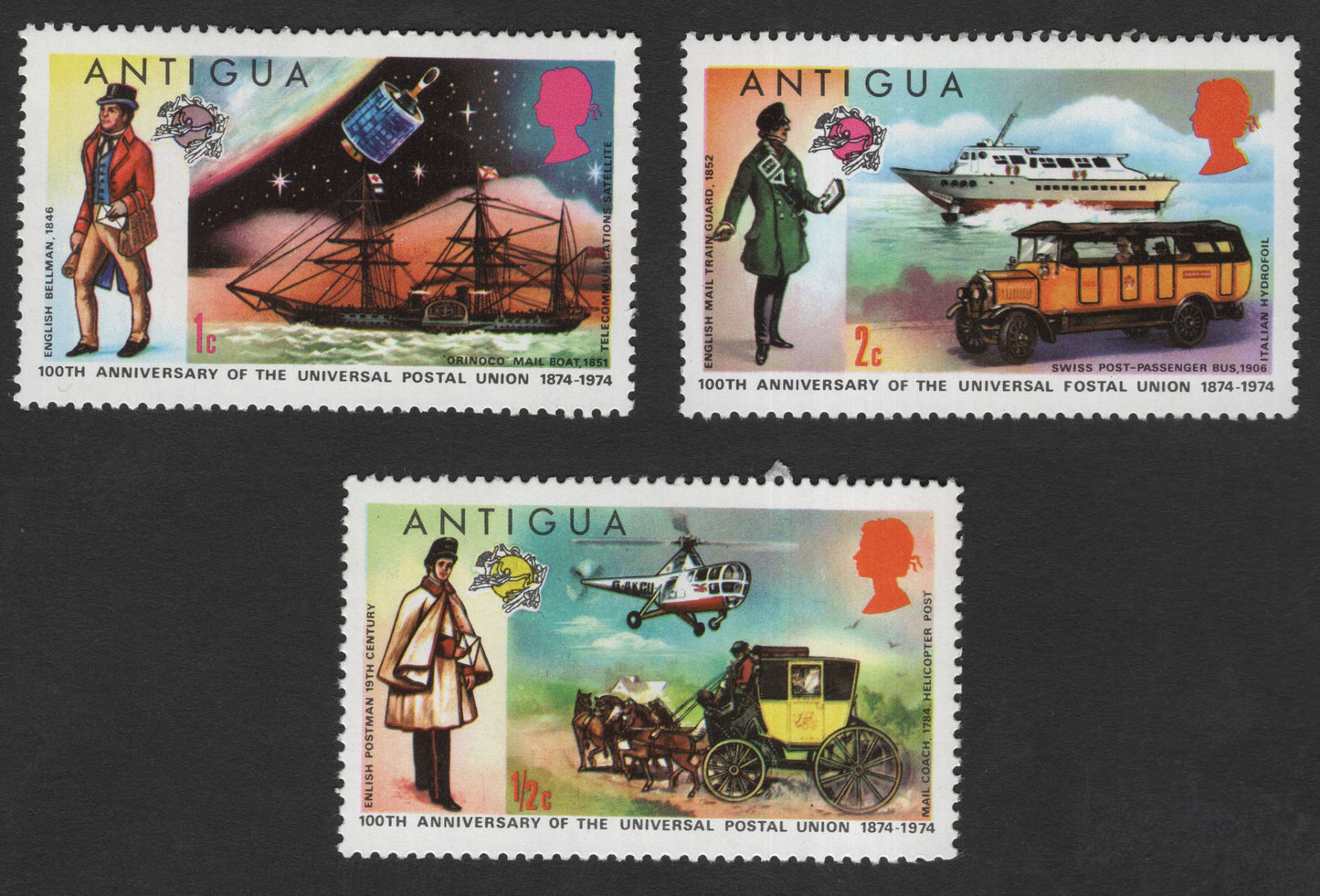 SCG11868 - Antigua 1974 – Universal Postal Union 100th Anniversary (Postal Transport Progress Set)