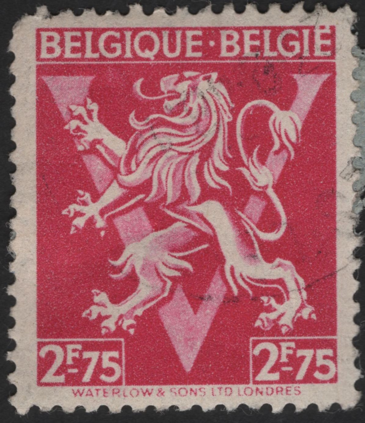 SCG13102 - Belgium 2F75 Heraldic Lion Definitive – Waterlow Printing