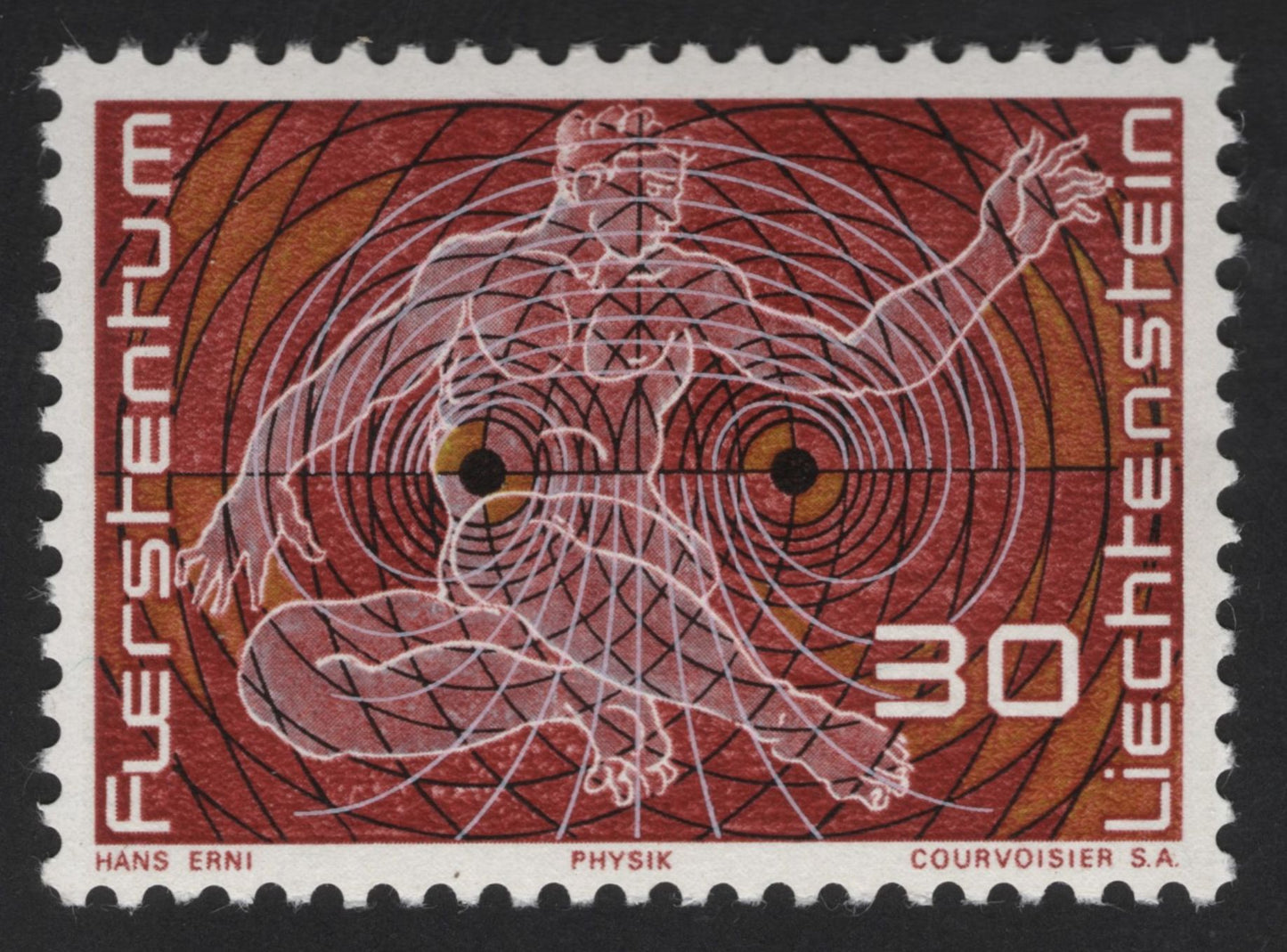 SCG13128 - Liechtenstein 1975 “Science and Art” Set – Hans Erni Illustrated Stamps (Physics, Astronomy, Biology & Art)