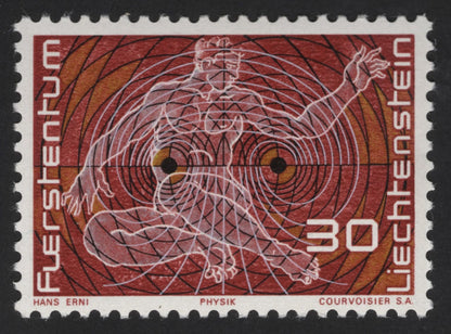 SCG13128 - Liechtenstein 1975 “Science and Art” Set – Hans Erni Illustrated Stamps (Physics, Astronomy, Biology & Art)