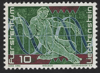 SCG13128 - Liechtenstein 1975 “Science and Art” Set – Hans Erni Illustrated Stamps (Physics, Astronomy, Biology & Art)