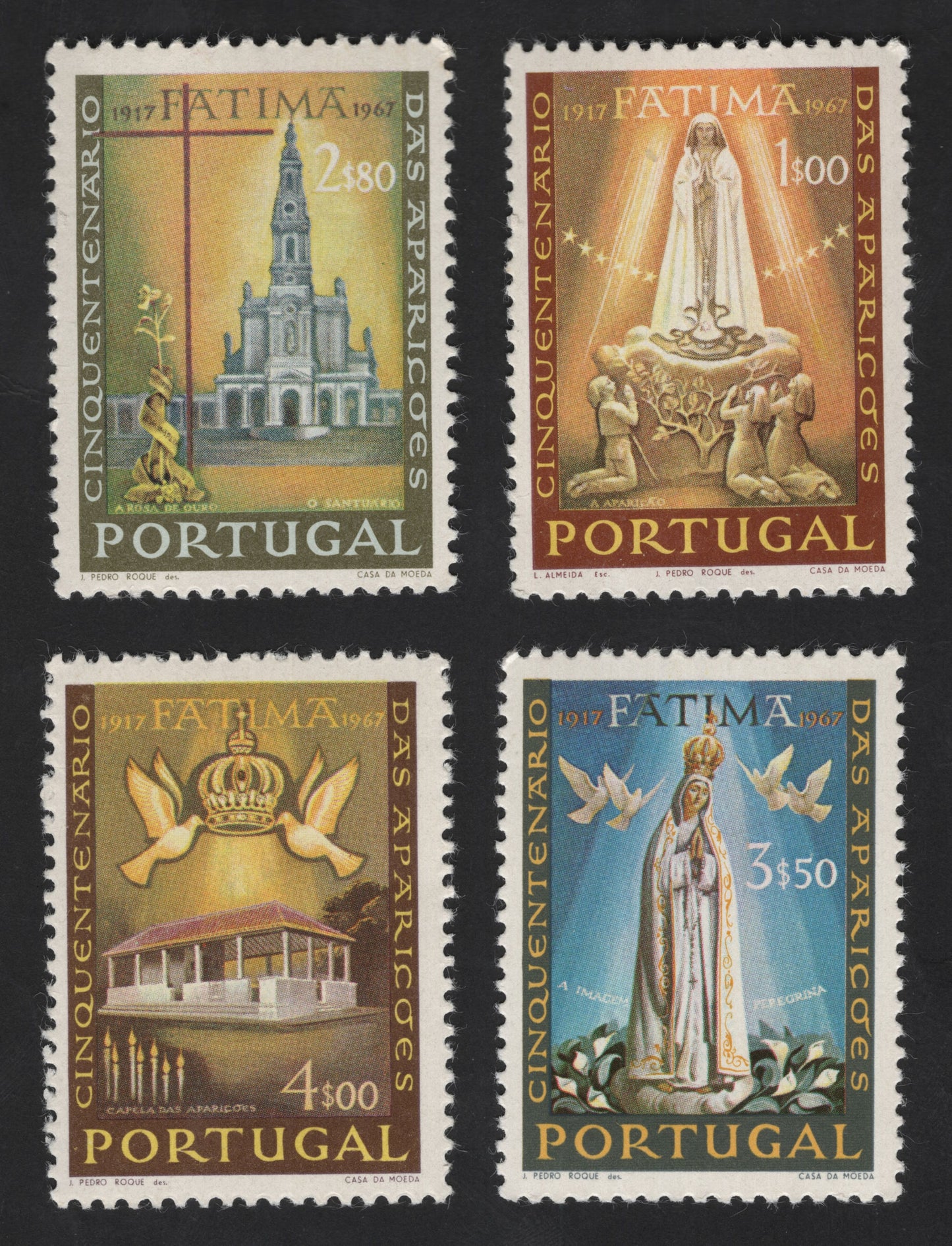 SCG13129 - Portugal 1967 – Fatima Apparitions Golden Jubilee Commemorative Stamp Set
