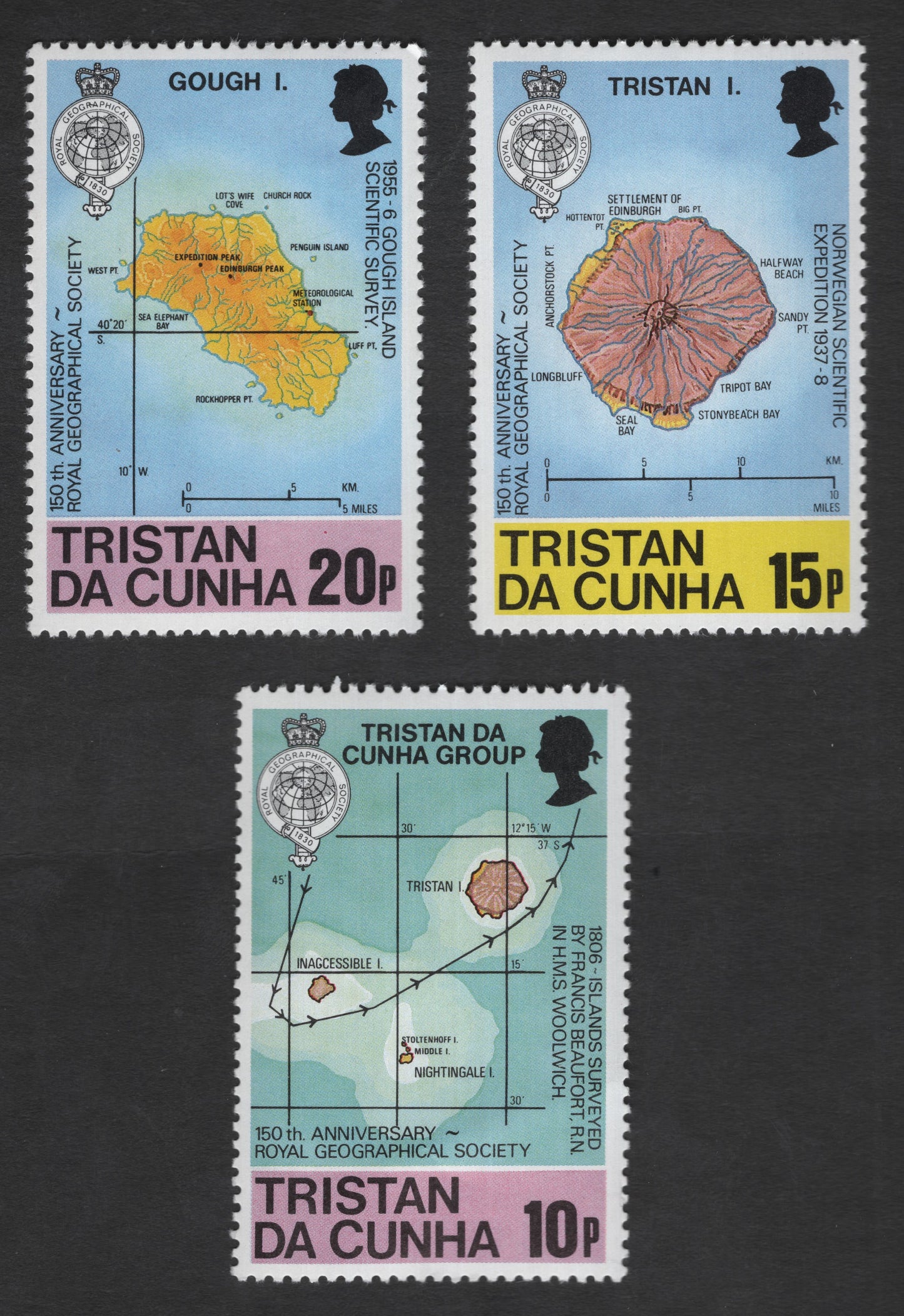 SCG11870 - Tristan da Cunha – 150th Anniversary of the Royal Geographical Society (Island Survey Maps Set)