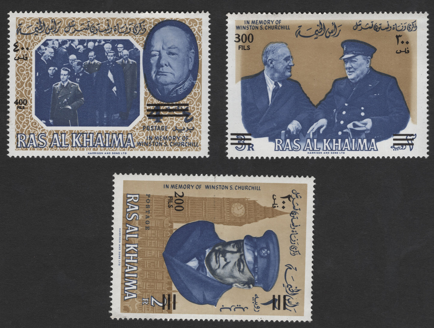 SCG11871 - Ras Al Khaima 1966 Winston S. Churchill Memorial Stamps (Set of 3)