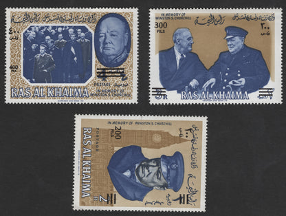 SCG11871 - Ras Al Khaima 1966 Winston S. Churchill Memorial Stamps (Set of 3)