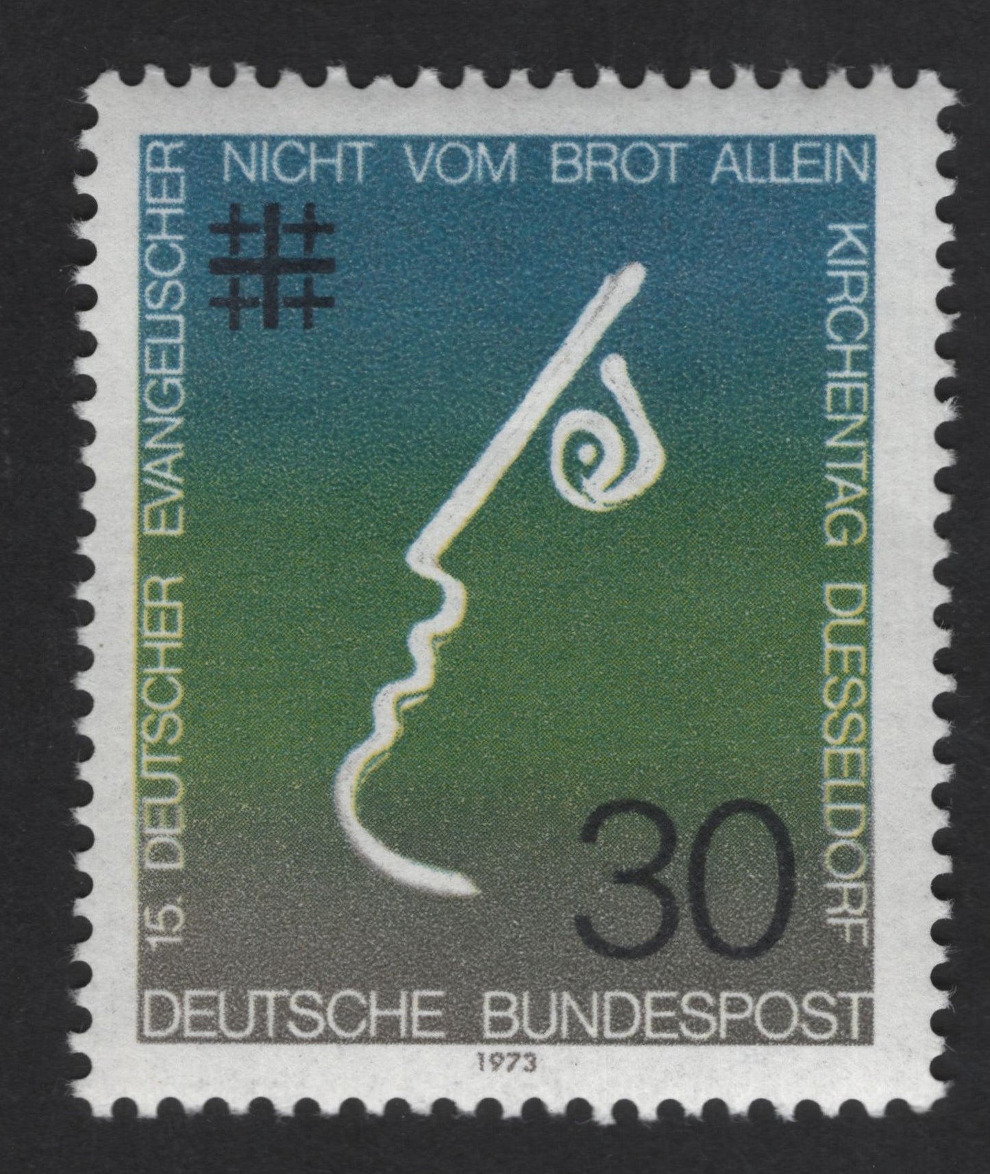 SCG13534 - Germany 1973 “Kirchentag Düsseldorf” Religious Congress Stamp – 30 Pfennig