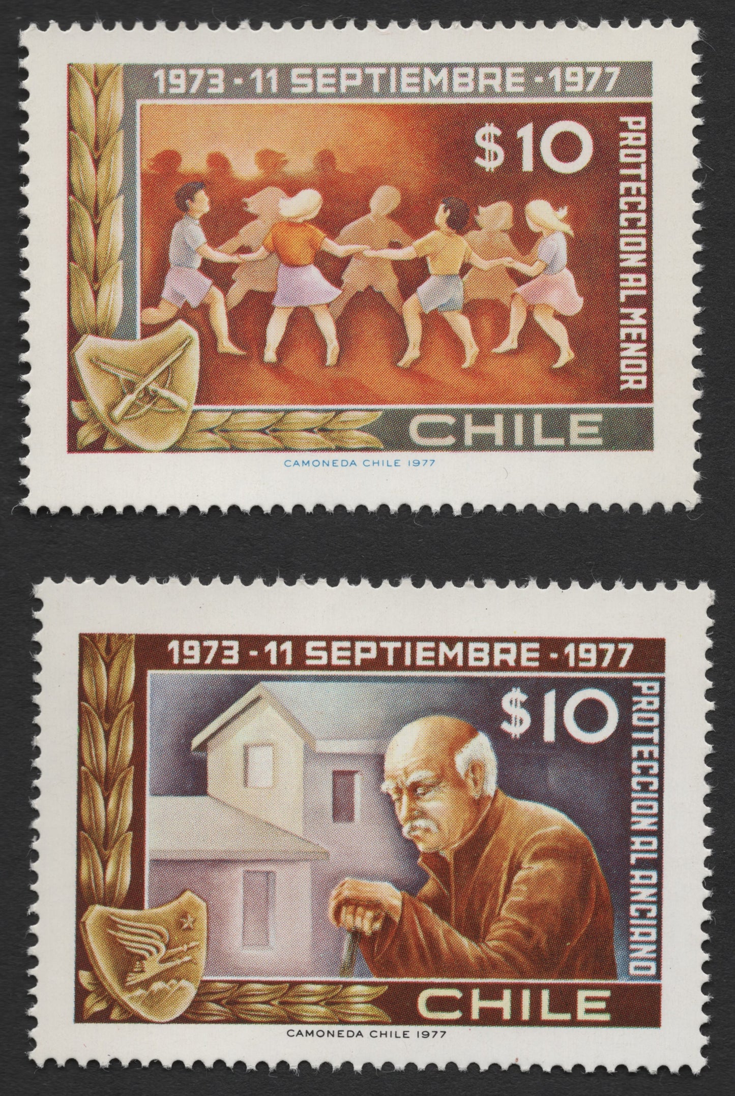 SCG495 - Chile 1977 Social Protection Stamps – Children & Elderly Care