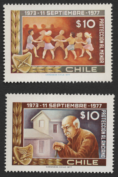 SCG495 - Chile 1977 Social Protection Stamps – Children & Elderly Care
