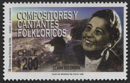 SCG492 - Chilean Stamps Honoring Folklore Composers Clara Solovera & Francisco Flores del Campo