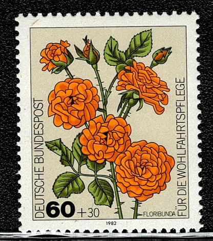 SCG105 Germany Rose Charity Stamp Set – Deutsche Bundespost Floral Series