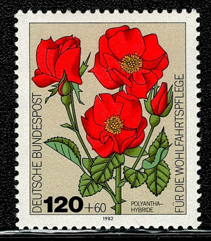 SCG105 Germany Rose Charity Stamp Set – Deutsche Bundespost Floral Series