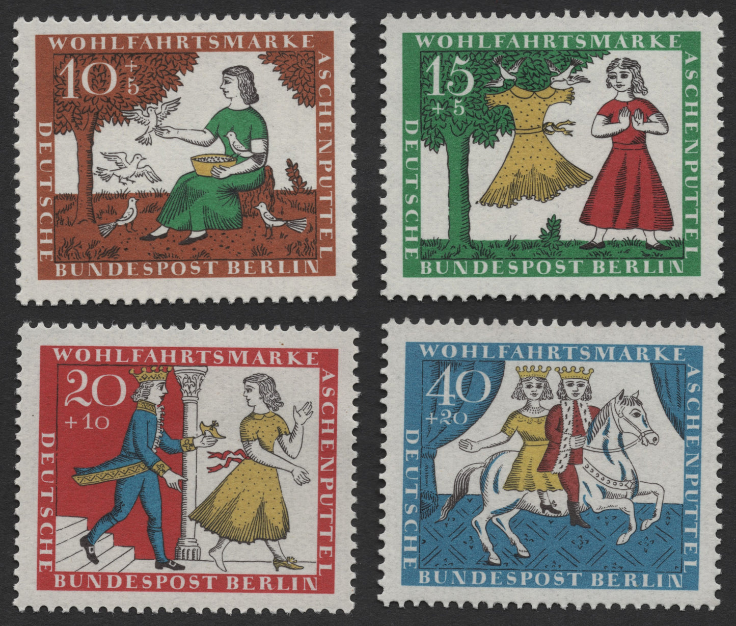 SCG517 - Germany Berlin 1962 Cinderella Fairy Tale Welfare Stamp Set
