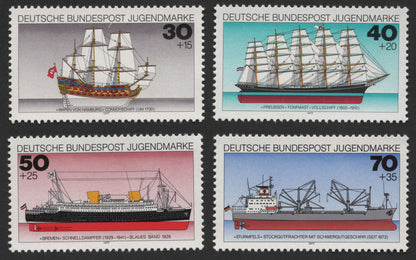 SCG514 - Germany 1977 Jugendmarke Ship Series – Four Historic Vessels