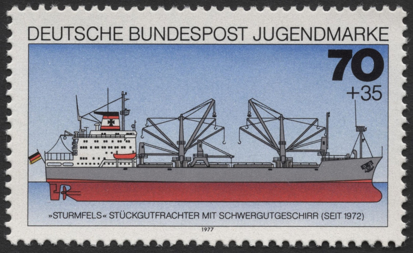 SCG514 - Germany 1977 Jugendmarke Ship Series – Four Historic Vessels