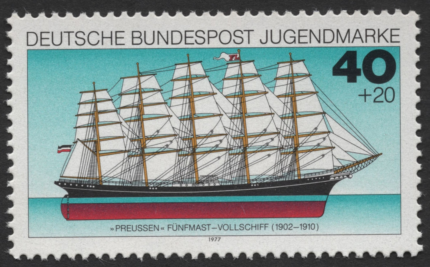 SCG514 - Germany 1977 Jugendmarke Ship Series – Four Historic Vessels