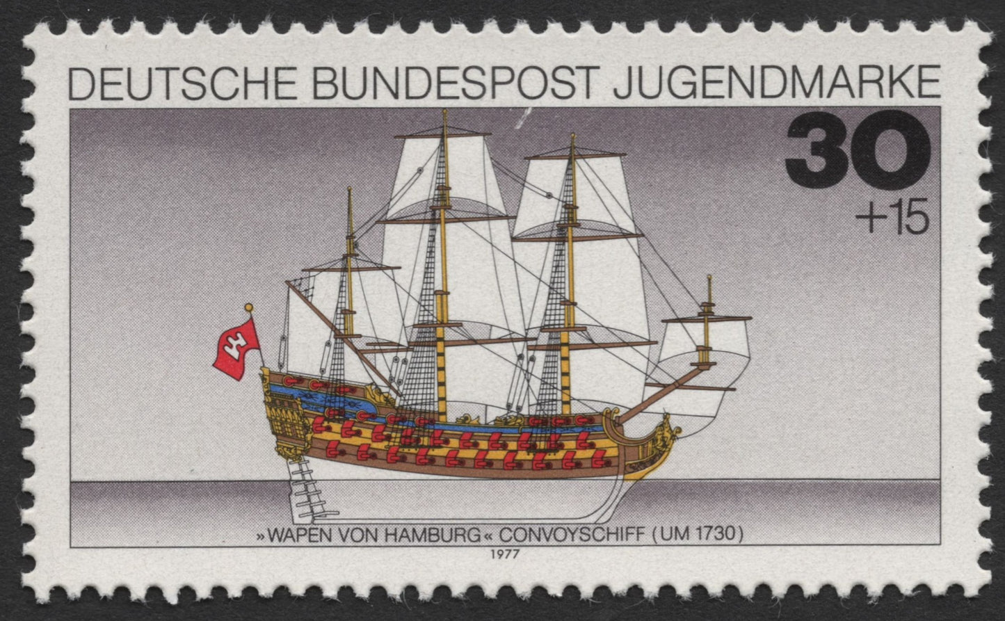 SCG514 - Germany 1977 Jugendmarke Ship Series – Four Historic Vessels