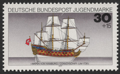 SCG514 - Germany 1977 Jugendmarke Ship Series – Four Historic Vessels