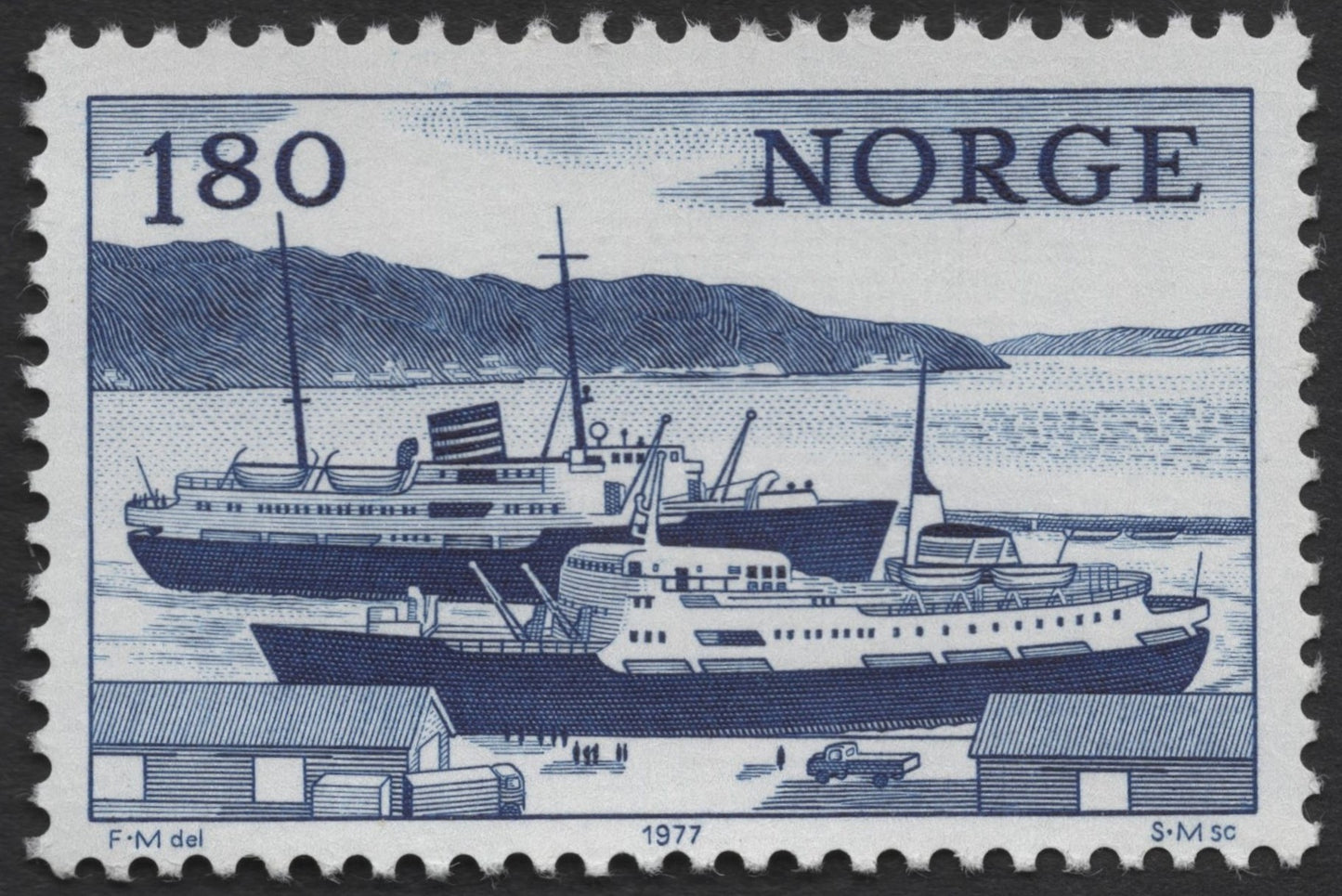SCG515 - Norway 1977 Historic Ships Stamp Set – Steamships and Ferries