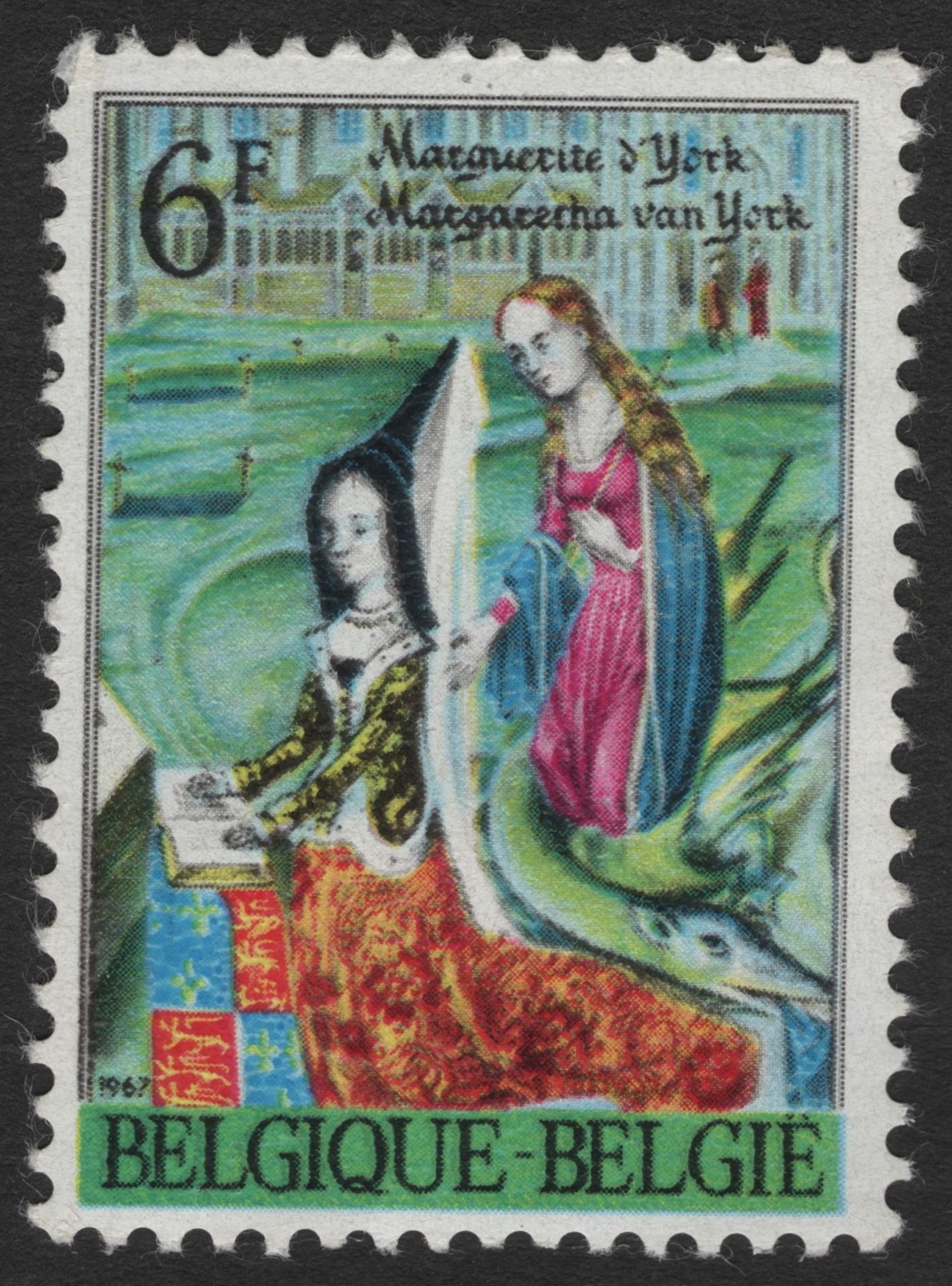 SCG11678 - Belgium 1968 Marguerite of York & Mary of Burgundy Art Stamp – 6F