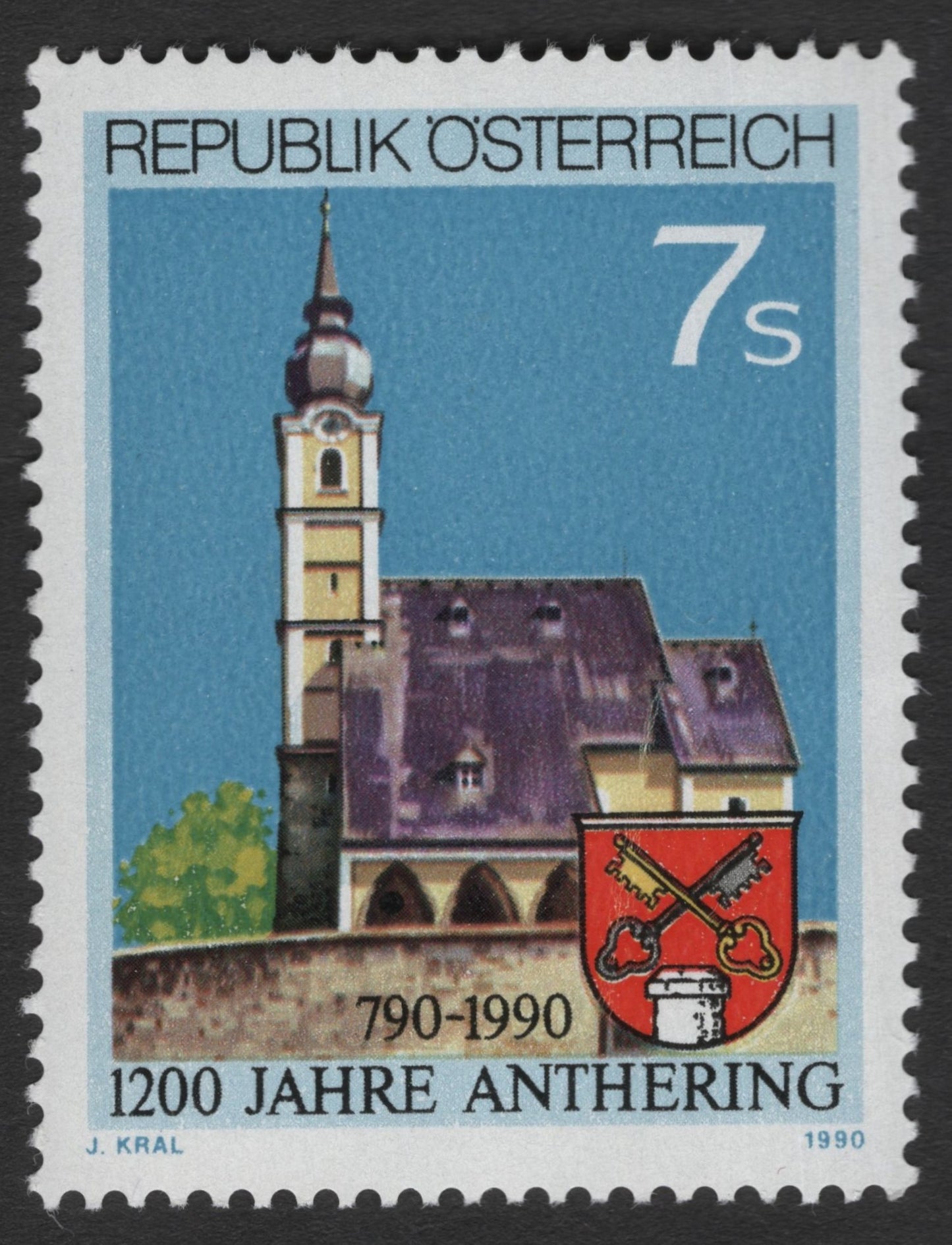 SCG11706 - Austria 1990 – 1200 Years of Anthering Commemorative Stamp