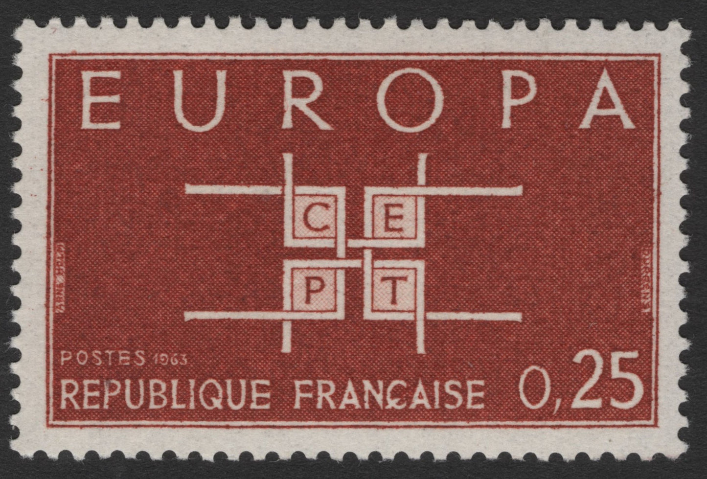 SCG11624 - France 1963 Europa CEPT Issue – 0.25F (European Postal Unity)