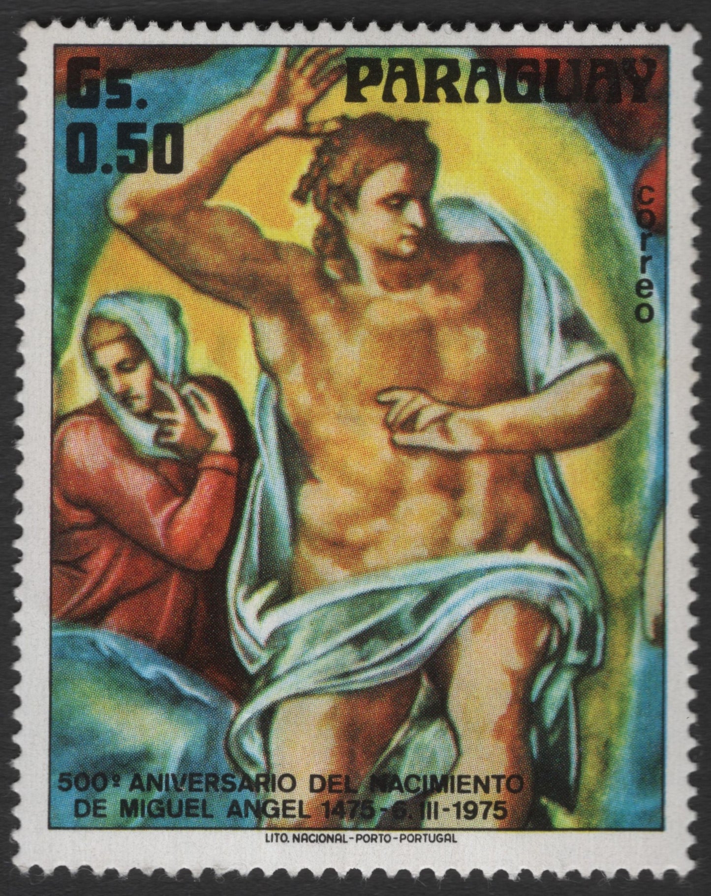 SCG11619 - Paraguay 1975 – 500th Birth Anniversary of Michelangelo (Michelangelo Artwork)