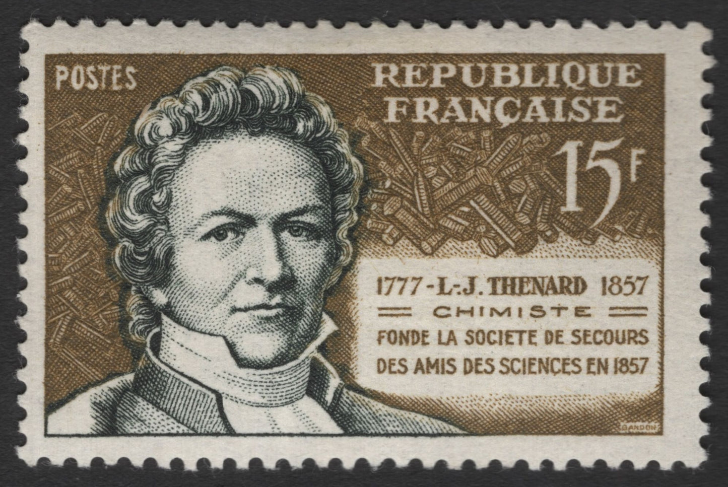 SCG11650 - France 15F Louis Jacques Thénard – French Chemist Commemorative Stamp