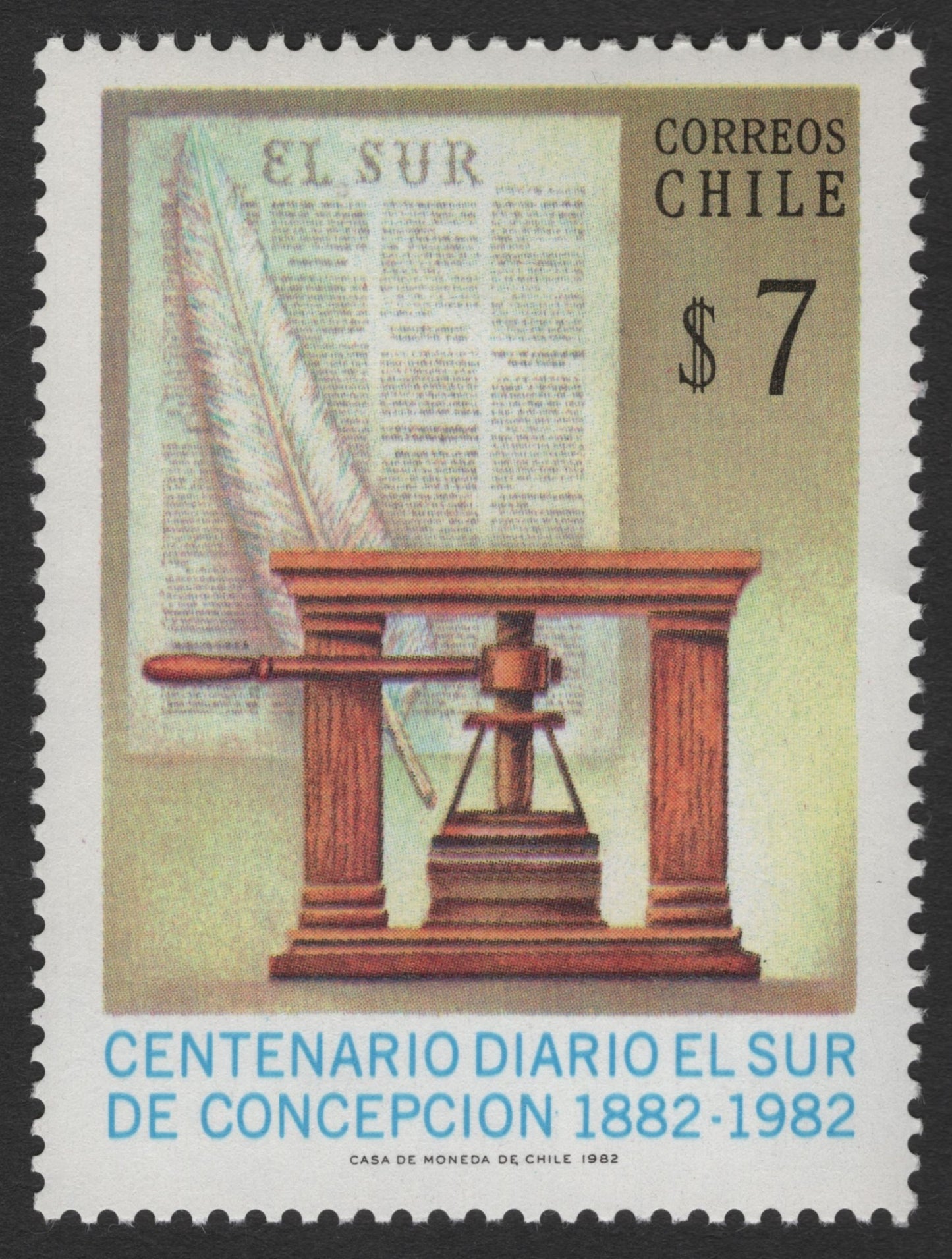SCG11651 - Chile 1982 – Centenary of Diario El Sur de Concepción (1882–1982)