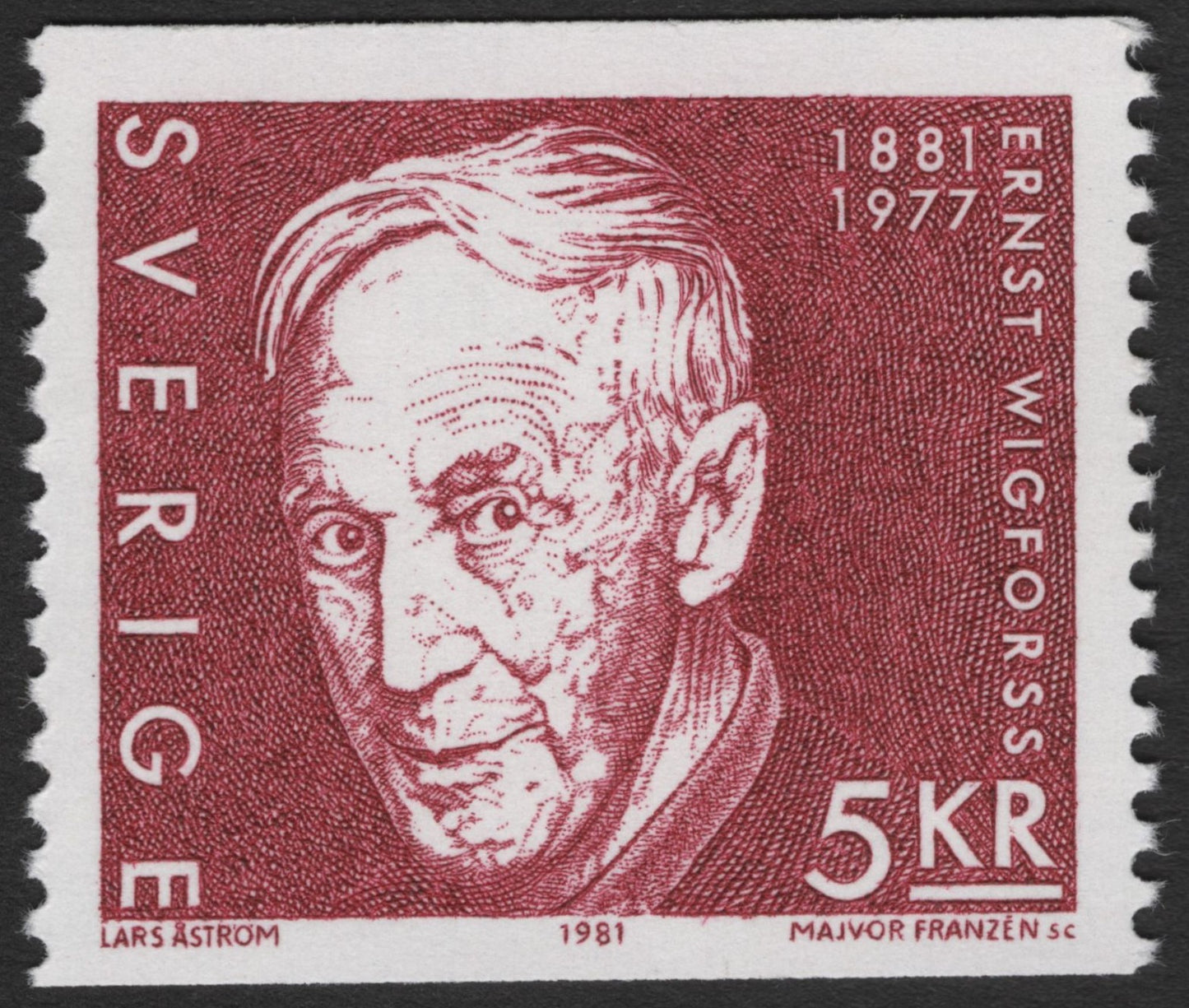 SCG11636 - Sweden 1981 – Lars Åström Centenary 5 Kr Commemorative Stamp