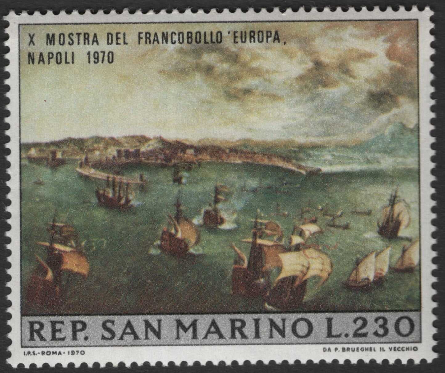 SCG11662 - San Marino 1970 – X Mostra del Francobollo “Europa” Napoli (Brueghel Maritime Scene)