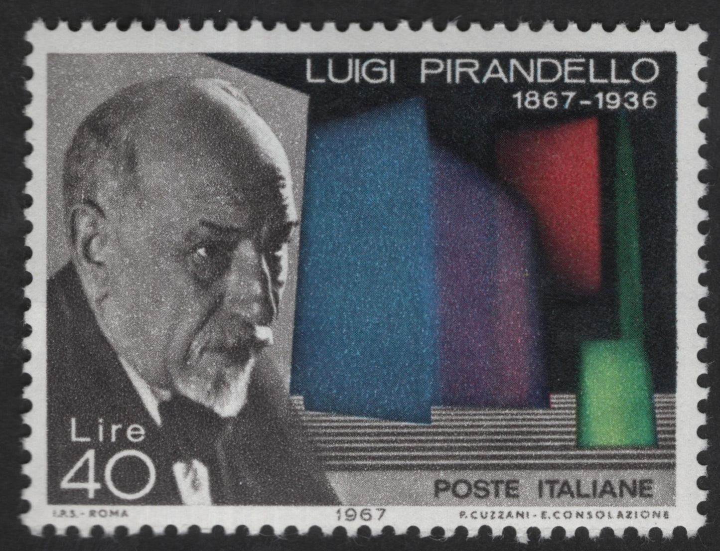 SCG13050 - Italy 1967 – Luigi Pirandello Birth Centenary 40 Lire Stamp