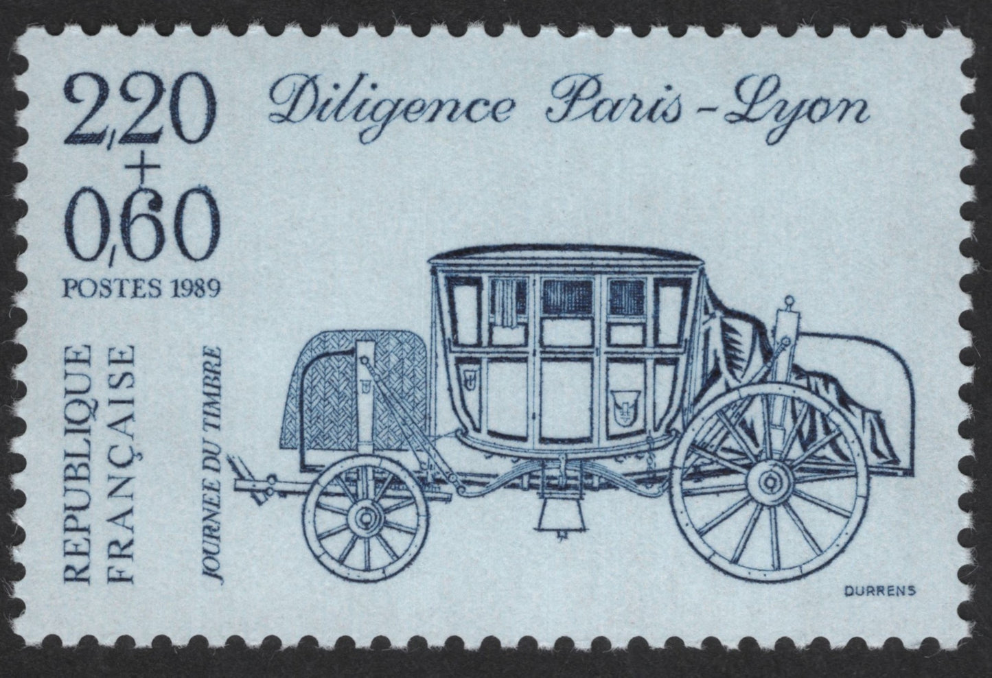 SCG13051 - France 1989 “Diligence Paris–Lyon” Semi-Postal Stamp