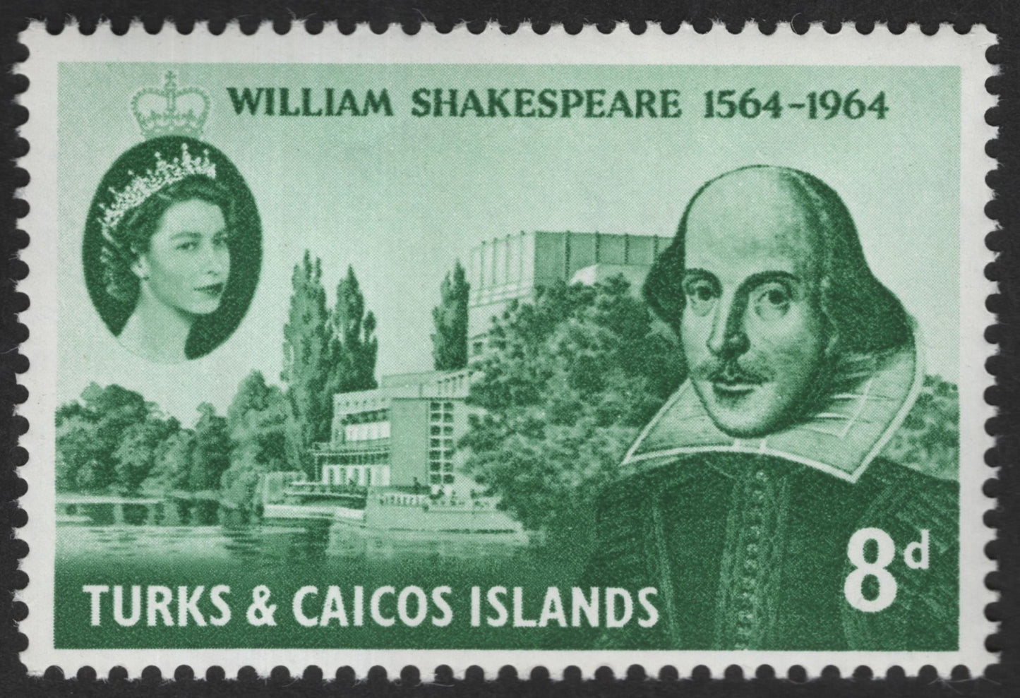 SCG13053 - Turks & Caicos Islands 1964 – William Shakespeare 400th Birth Anniversary (8d)