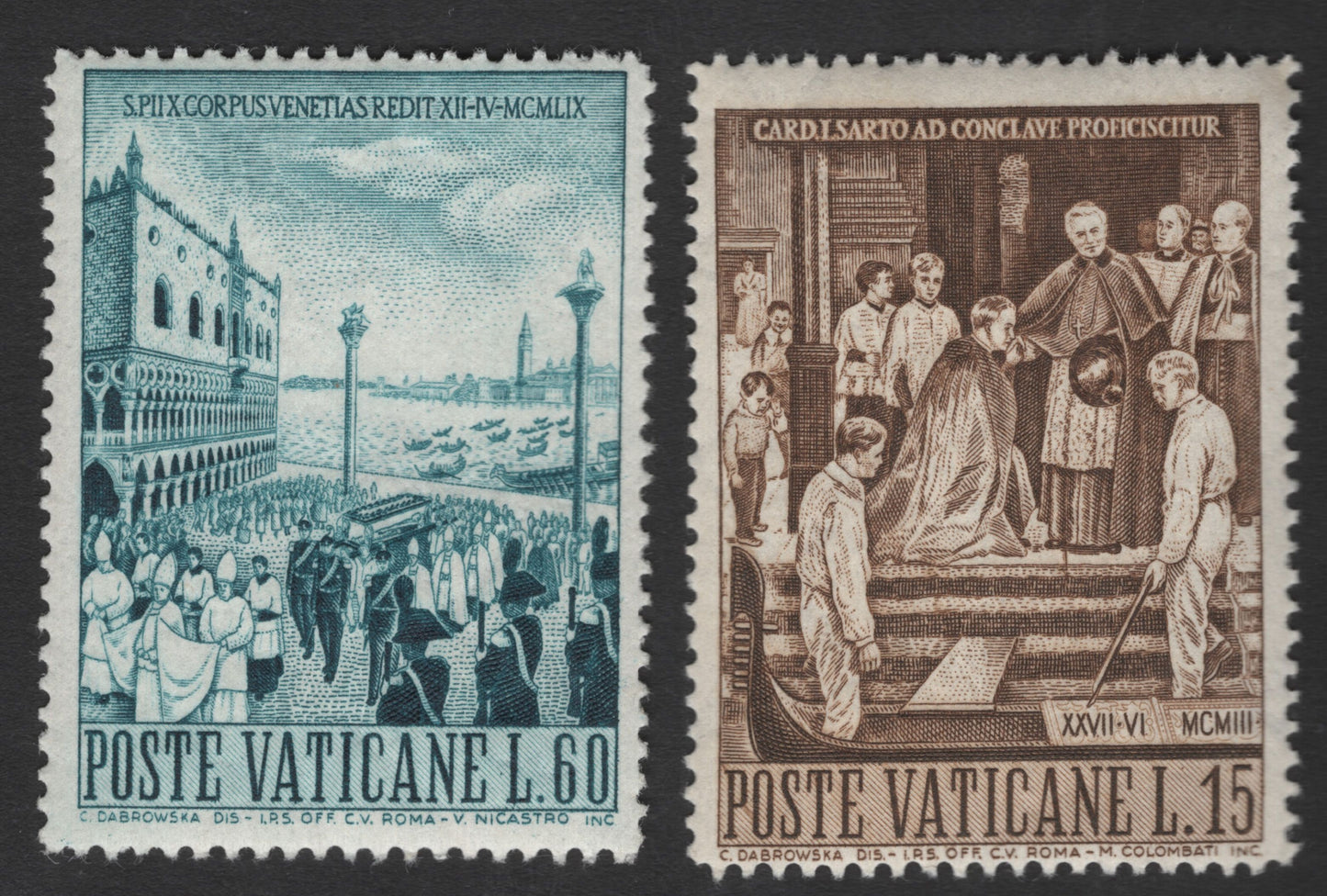 SCG11887 - Vatican City 1959 Religious Ceremonies & Papal Tradition Commemorative Pair