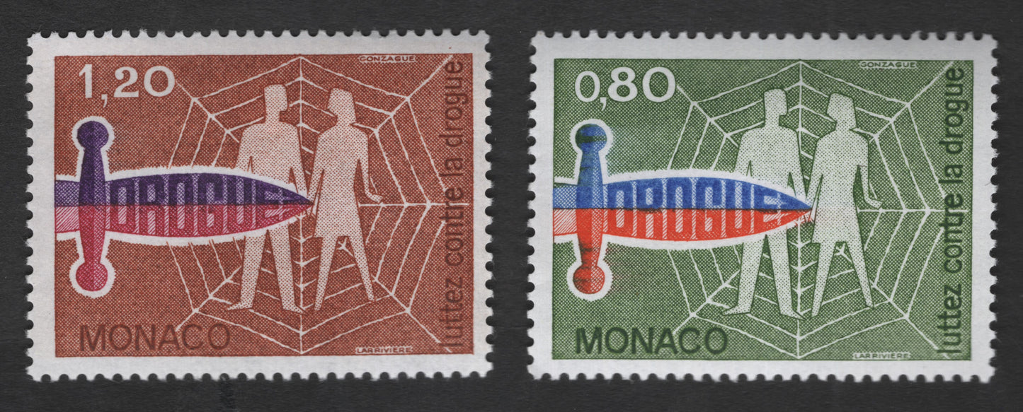 SCG11883 - Monaco 1966 “Lutte Contre la Drogue” Anti-Drug Awareness Stamp Pair