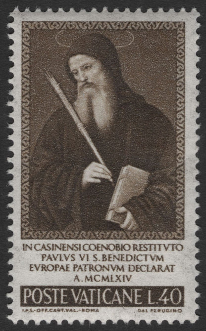 SCG11884 - Vatican City 1964 St. Benedict – Patron of Europe Commemorative Pair