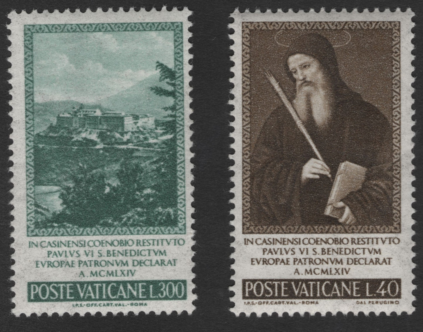SCG11884 - Vatican City 1964 St. Benedict – Patron of Europe Commemorative Pair