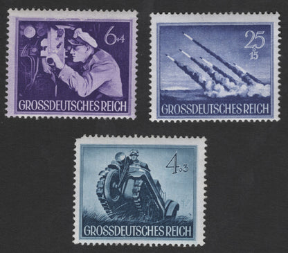 SCG11877 - Germany (Grossdeutsches Reich) 1944 Military Wartime Propaganda Stamp Set (3 Values)