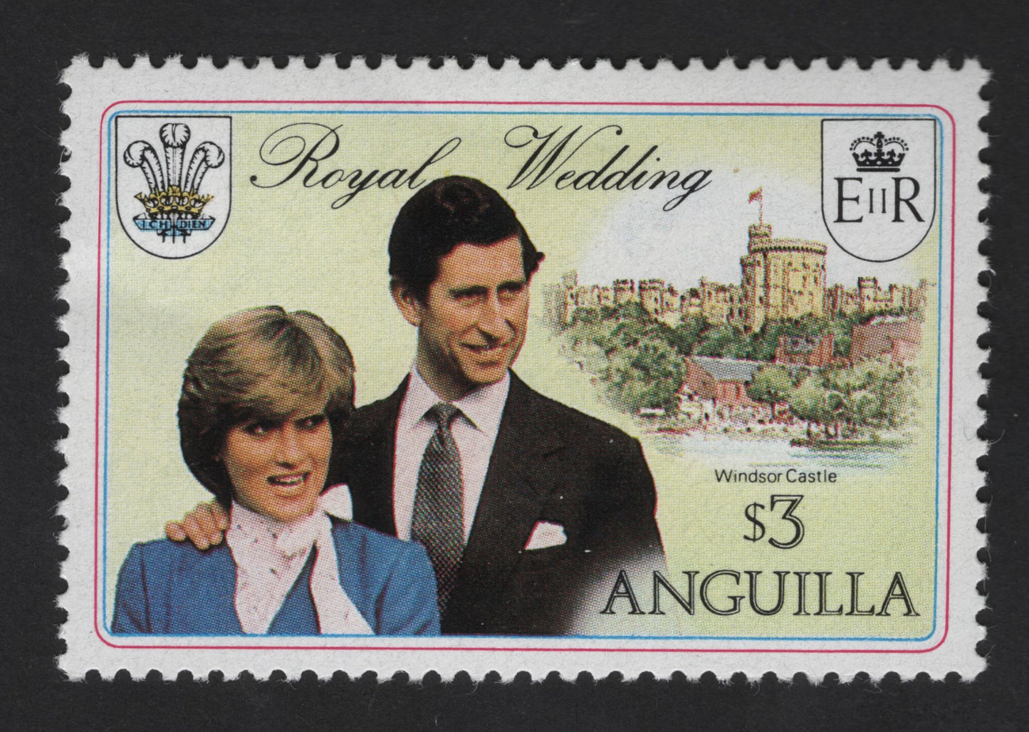 SCG13159 - Anguilla $3 Royal Wedding – Prince Charles & Lady Diana with Windsor Castle