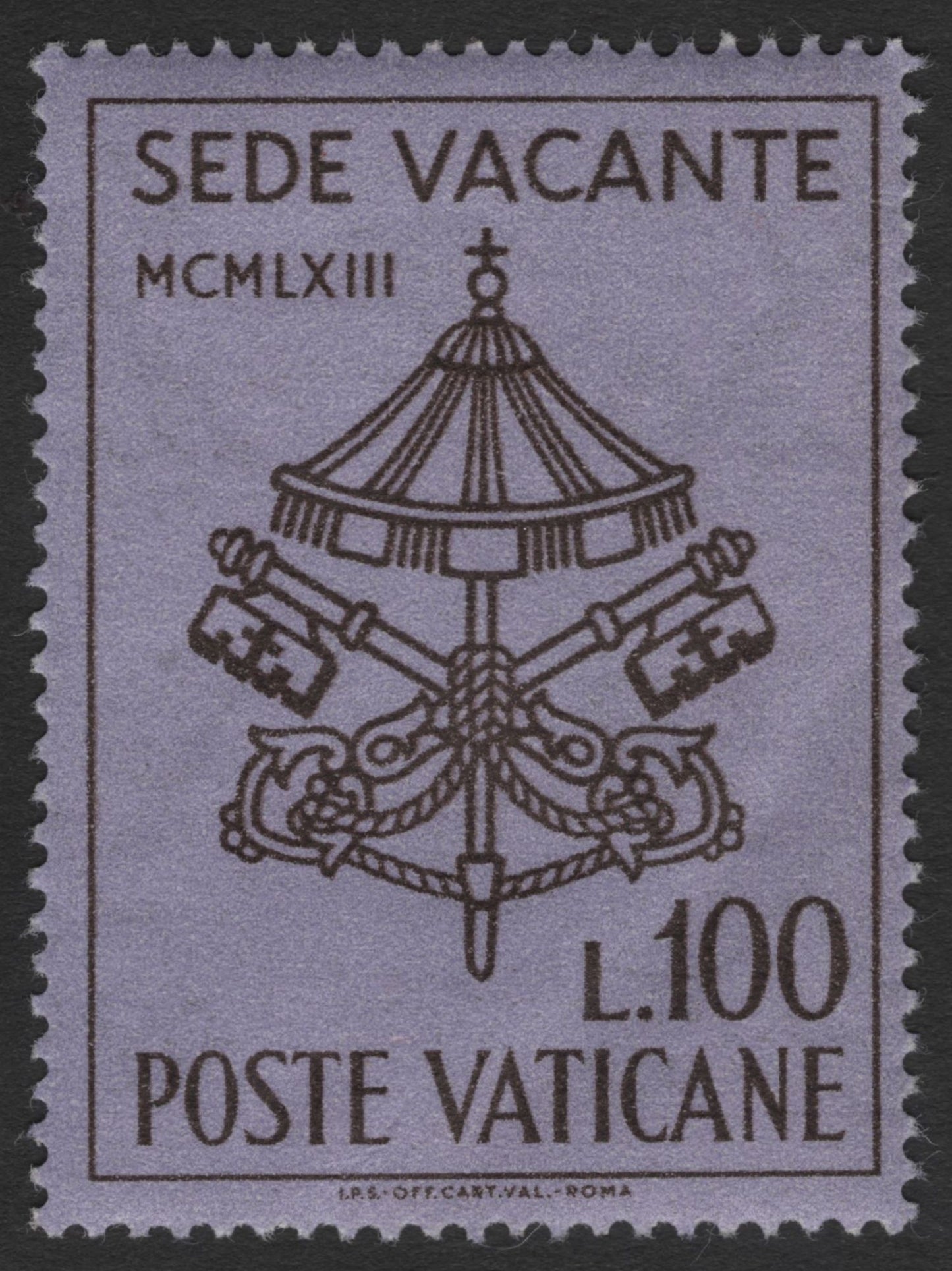 SCG11913 - Vatican City 1963 Sede Vacante Issue – Papal Interregnum Symbol Set