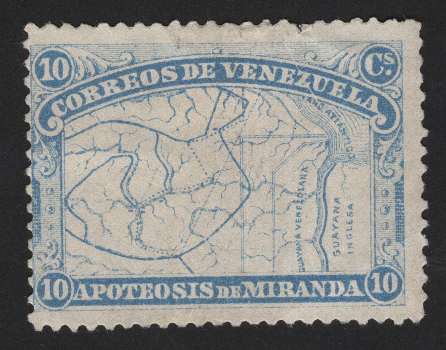 SCG13151 - Venezuela 10c “Apoteosis de Miranda” Map Commemorative Stamp